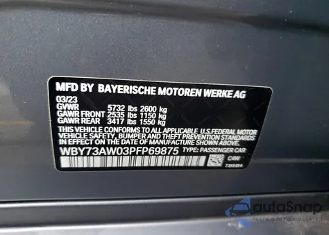 2023 BMW I4 Edrive 40 z USA, uszkodzony, nr VIN WBY73AW03PFP69875